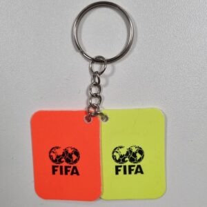 Sleutelhanger FIFA met mini rode en gele kaart