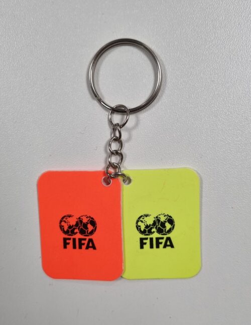 Sleutelhanger FIFA met mini rode en gele kaart