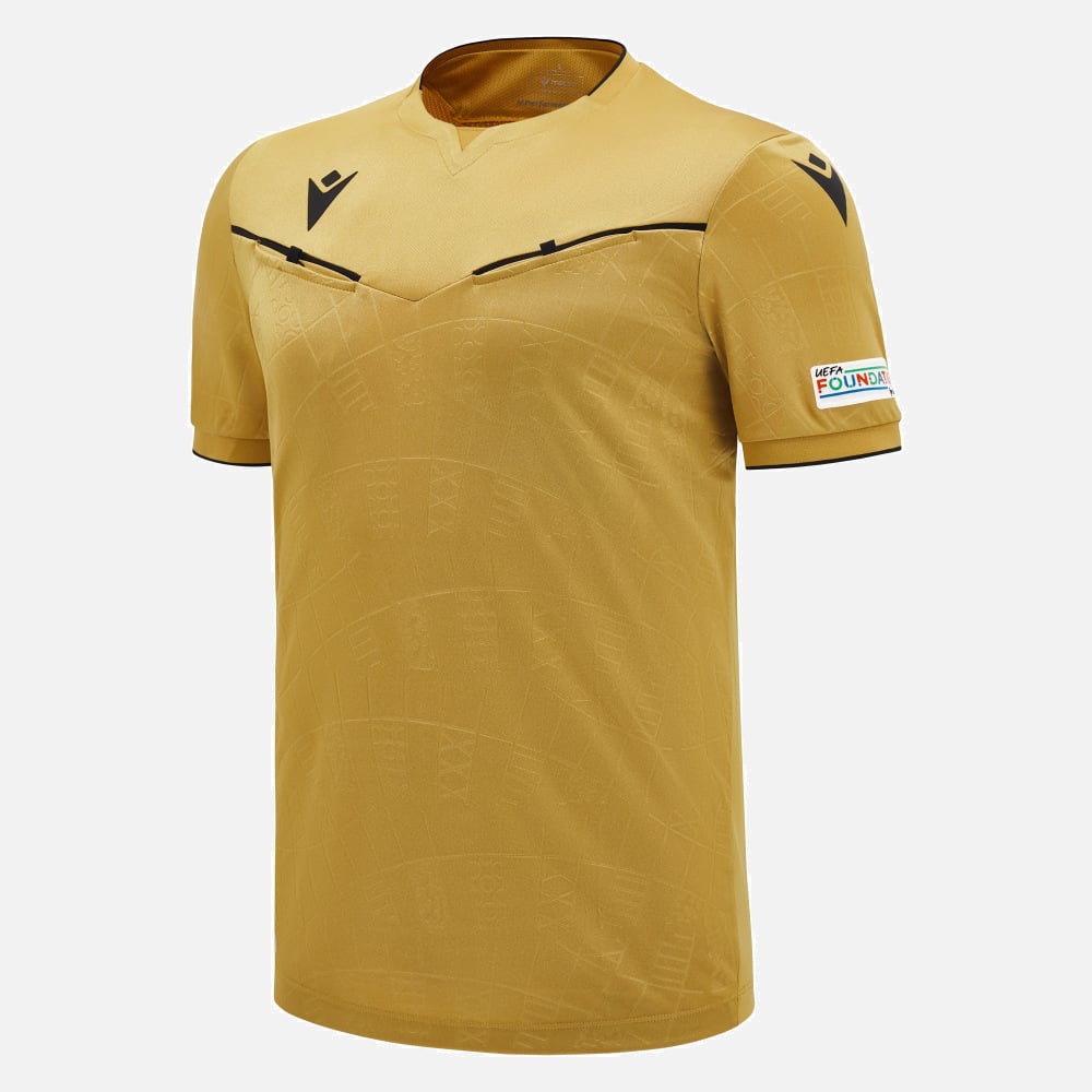 UEFA EK 2024 Scheidsrechter shirt - Goud GLD - Korte Mouwen - niet leverbaar door Macron -